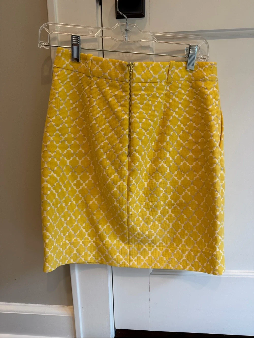 kate spade Yellow and White Patterned Pencil Skirt